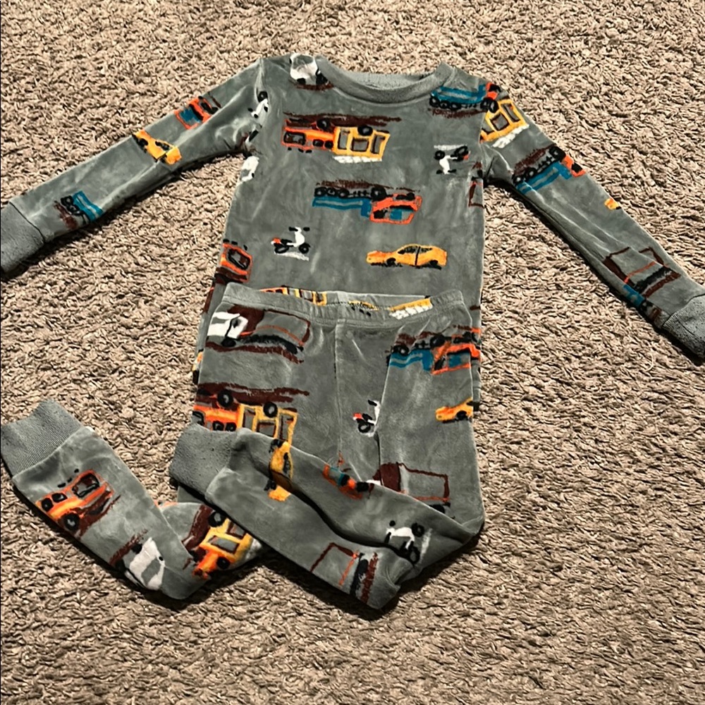 Carter's Kids Pajama Set - Gray with Colorful Vehicles